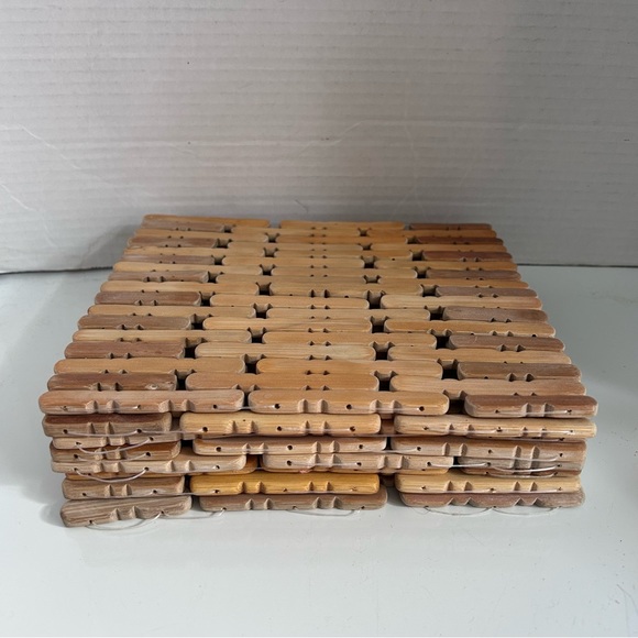 Set of 4 BAMBOO Trivets 8” x 8-3/4” - Picture 5 of 5